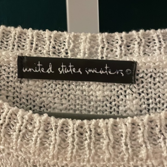 United States Sweaters Thin White Lightweight Knit Tie in Front XXL - Picture 2 of 3